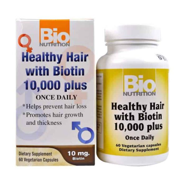 Buy Bio Nutrition Healthy Hair With Biotin 10000 Plus 60's