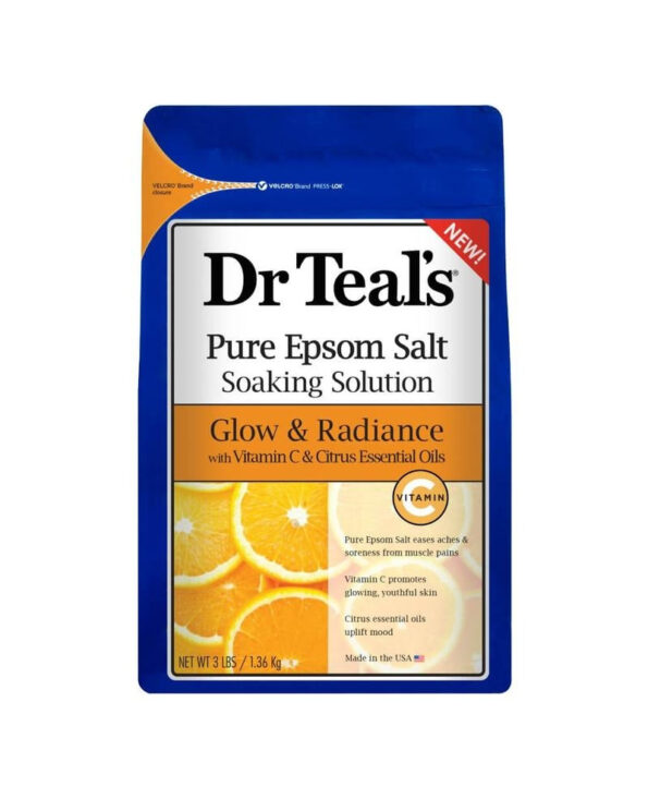 Buy Dr Teal's Glow and Radiance Pure Epsom Salt Soak with Vitamin C 1.36kg