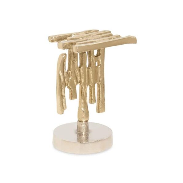 Buy Etched Pillar Candle Holder, Gold - 10.5x15 cm