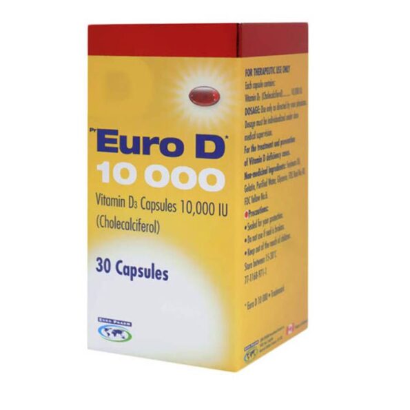 Buy Euro D 10000 IU Vitamin D3 30's Capsules