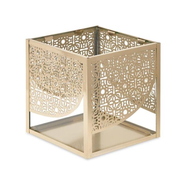 Buy Forged Candle Holder, Gold - 13.5x14 cm