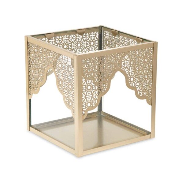 Buy Lombi Candle Holder, Gold - 13.5x14 cm