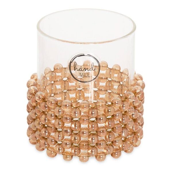Buy Maha Crystal Candle Holder, Brown - 7x7.5 cm