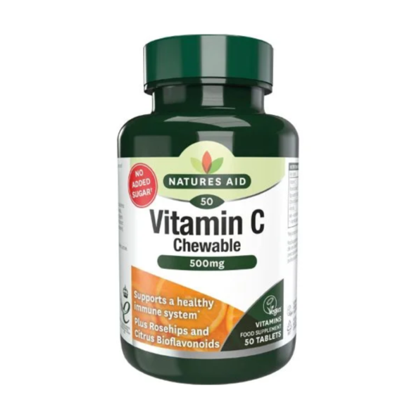Buy Natures Aid Vitamin C 500mg Sugar Free Chewable Tablets 50's