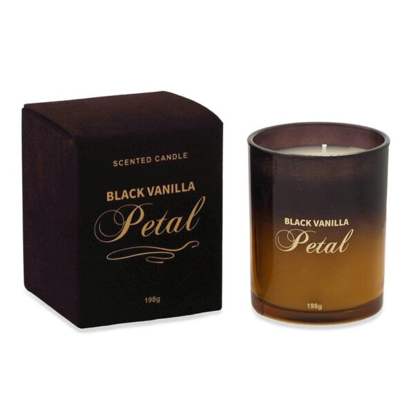 Buy Petal Black Vanilla Candle, Amber - 198 g