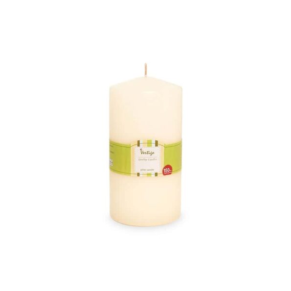 Buy Vertigo Pillar Candle, Ivory - 10x20cm