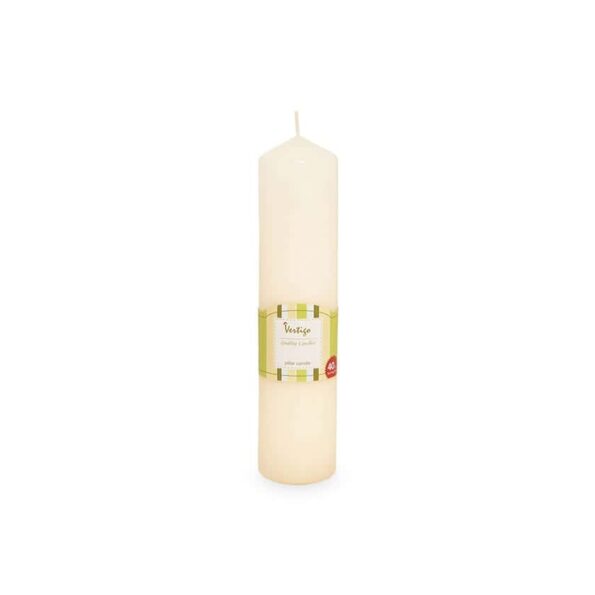 Buy Vertigo Pillar Candle, Ivory - 5x22cm