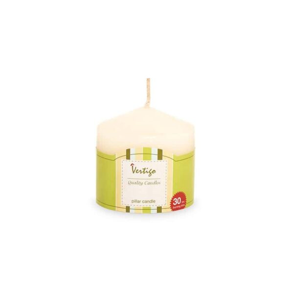 Buy Vertigo Pillar Candle, Ivory - 7.5x7.5cm