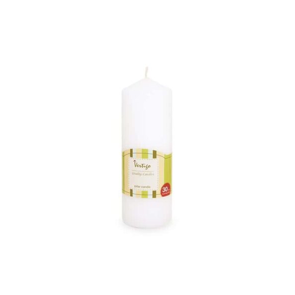 Buy Vertigo Pillar Candle, White - 5x15cm