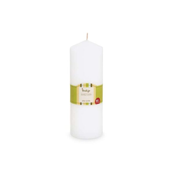 Buy Vertigo Pillar Candle, White - 7.5x22.5cm