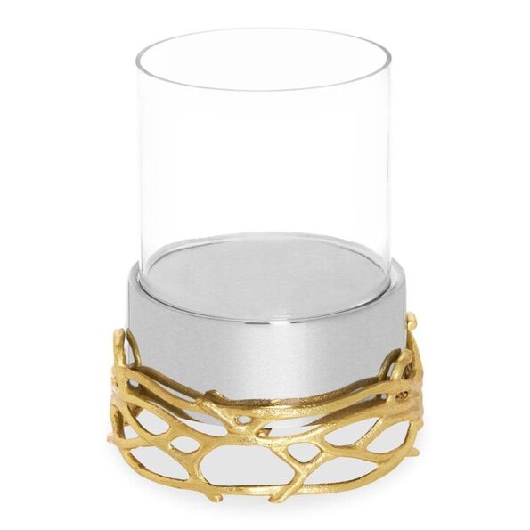 Buy Yi Stainless Steel Candle Holder, Silver & Gold - 13x20 cm