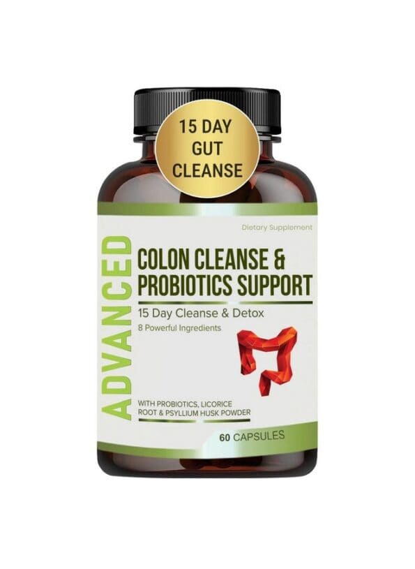 15 Day Gut Cleanse Detox for Women & Men - Advanced 15 Days Colon Cleanse with Probiotics and Psyllium Husk for Constipation Relief, Digestive...