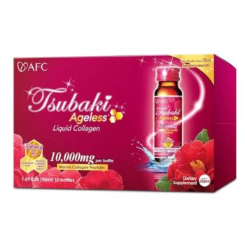 AFC Japan Tsubaki Ageless Beauty Collagen Drink 10,000mg 1.69fl.oz x 10 Bottles