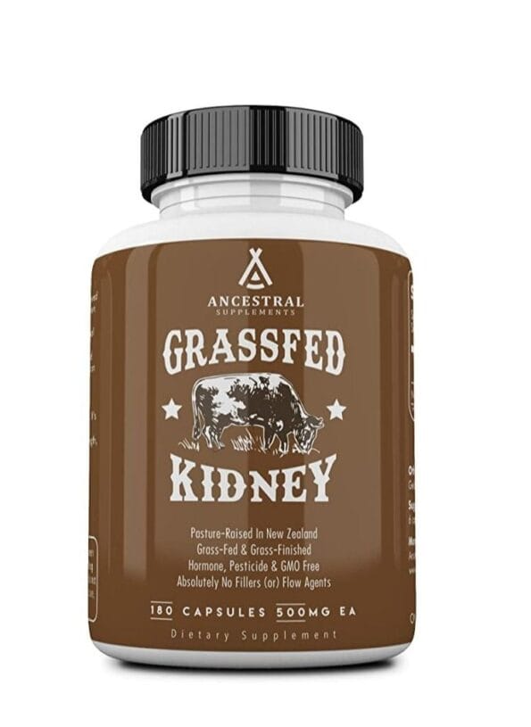 Ancestral Supplements Grass Fed Beef Kidney Supplement, Kidney Support for Urinary and Histamine Health, Selenium, B12, and DAO Supplement,...
