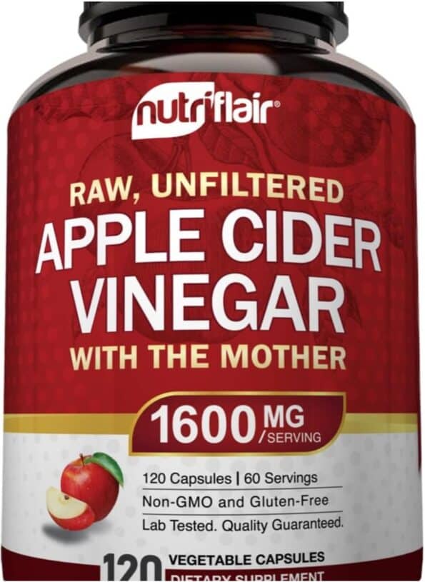Apple Cider Vinegar Capsules with The Mother - 120 Vegan ACV Pills - Best Supplement for Healthy Weight Loss, Diet, Keto, Digestion, Detox, Immune...