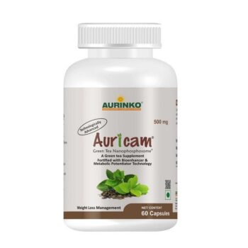 Auricam-Green Tea Nanophosphosome 300 Mg With Egcg 50 Mg, Fortified With.Piperine By Aurinko Healthcare - 60 Capsules…
