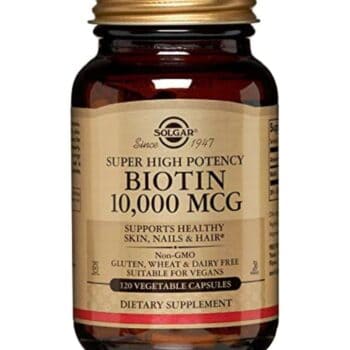 Biotin Dietary Supplement 10000mcg - 120 Vegetable Capsules