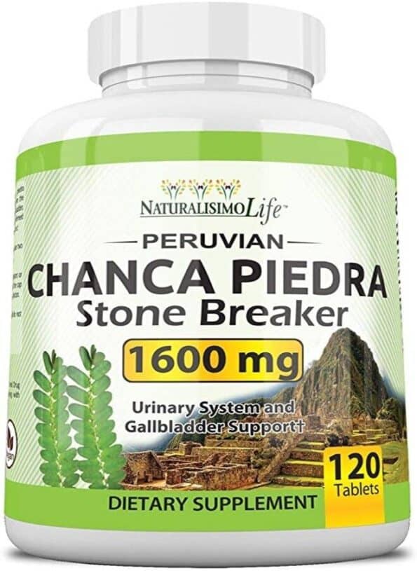 Chanca Piedra 1600 mg - 120 Tablets Kidney Stone Crusher Gallbladder Support Peruvian Chanca Piedra Made in The USA
