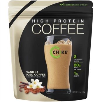 Chike Vanilla High Protein Iced Coffee, 20 G Protein, 2 Shots Espresso, 1 G Sugar, Keto Friendly and Gluten Free, 14 Servings (14.6 Ounce)