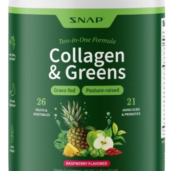 Collagen & Greens, Two-in-One Formula, Grass-fed, Pasture-raised, 26 Fruits & Vegetables, 21 Amino Acids & Probiotics, Raspberry Flavored, Dietary...
