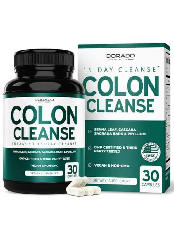 Colon Cleanse & Detox 15 Day Cleanse (30 Count) Intestinal Cleanse Pills & Probiotic for Gentle Laxative & Bowel Relief for Stomach Bloating & Gut...