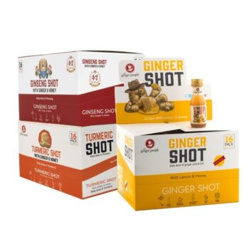 Ginger Beverages Set (Ginger Shot 30Ml Pack of 16pc with Ginseng Shot 30Ml Pack of 16pc with Turmeric Shot Pack of 16pc)