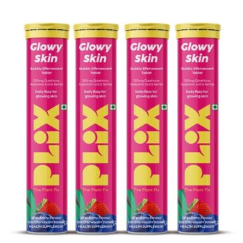 Glutathione Skin Glow 60 Effervescent Tablets 500Mg- Pack Of 4, Strawberry Flavor