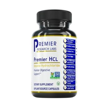 HCL - Betaine Hydrochloride Acid Supplement - Supports Digestion - Vegan, Gluten-Free, Kosher - 90 Plant-Source Capsules (Pack of 1)