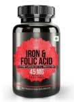 Iron & Folic Acid Supplement, with Zinc, Copper, Vitamin C & Vitamin B12, Supports Red Blood Cell Production - 120 Veg Tablets