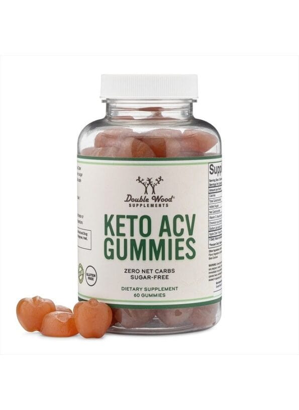 Keto Gummies ACV - Sugar Free Gummies, Zero Net Carbs (60 Keto AVC Gummies, 375mg of Apple Cider Vinegar per Serving) Enhanced with Chromium (Only...