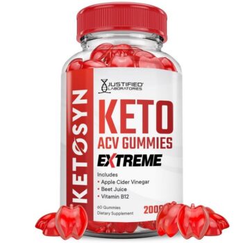 Ketosyn Keto ACV Gummies Extreme 2000MG Ketosyn Keto Gummies Apple Cider Vinegar Formulated with Pomegranate Beet Juice Powder B12 Vegan Non GMO 60...