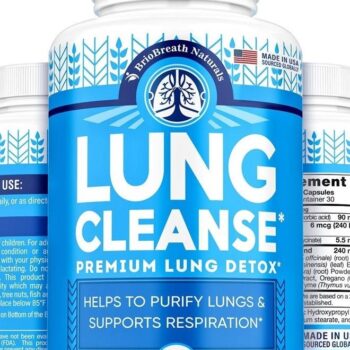 Lung Support Supplement - Natural Capsules for Lung Cleanse and Detox - Made in USA - Respiratory System; Mucus Clear - Vegan Supplement for Lung...