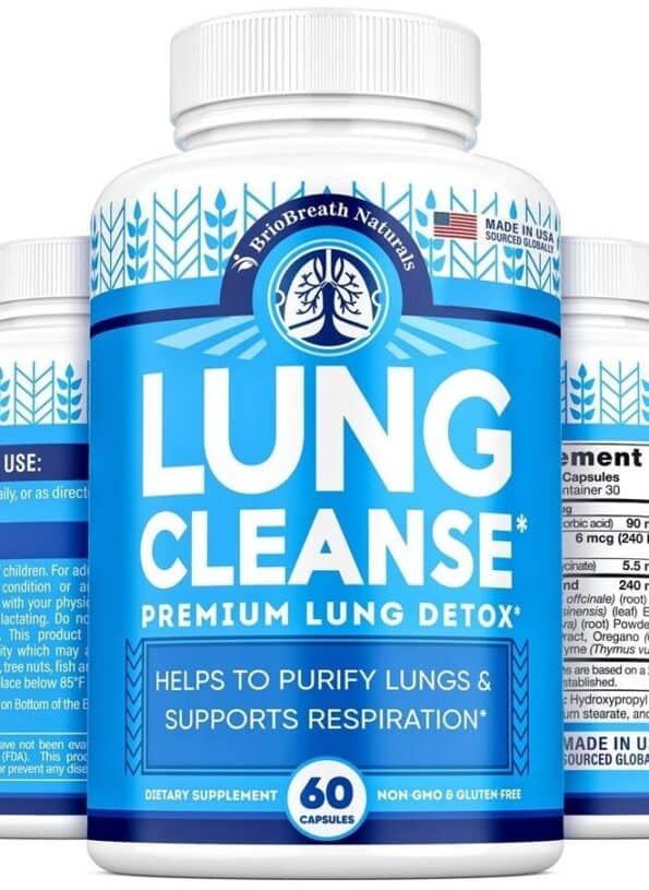 Lung Support Supplement - Natural Capsules for Lung Cleanse and Detox - Made in USA - Respiratory System; Mucus Clear - Vegan Supplement for Lung...