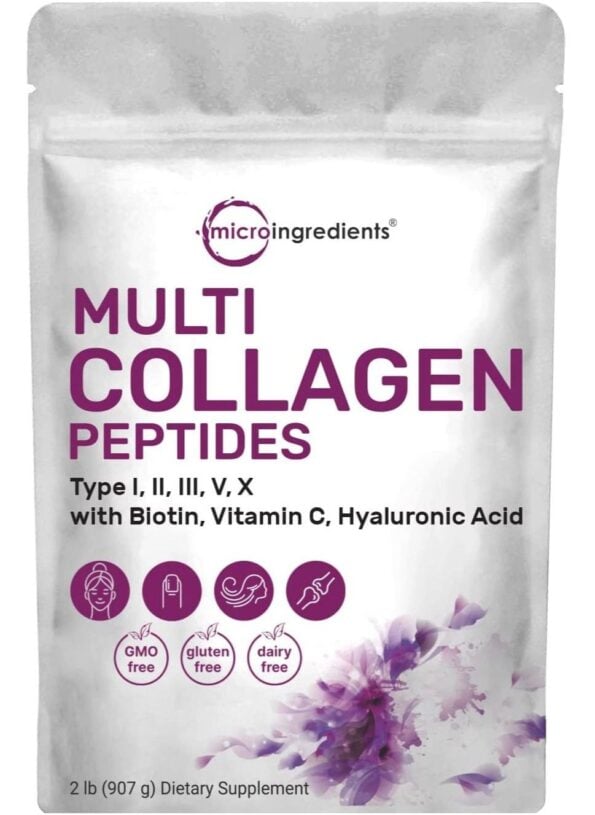 Multi Collagen Powder with Biotin, Hyaluronic Acid, Vitamin C 2 Pounds