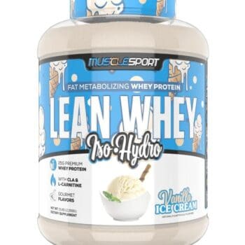 MUSCLESPORT LEANWHEY ISO HYDRO 5 LB WHEY PROTEIN VANILLA ICE CREAM