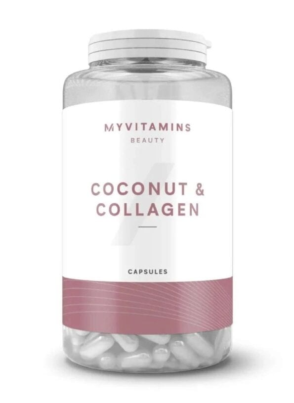 MyVitamins Coconut and Collagen – Beauty 60 Capsules for Hair, Skin, and Nail Health with Vitamin C