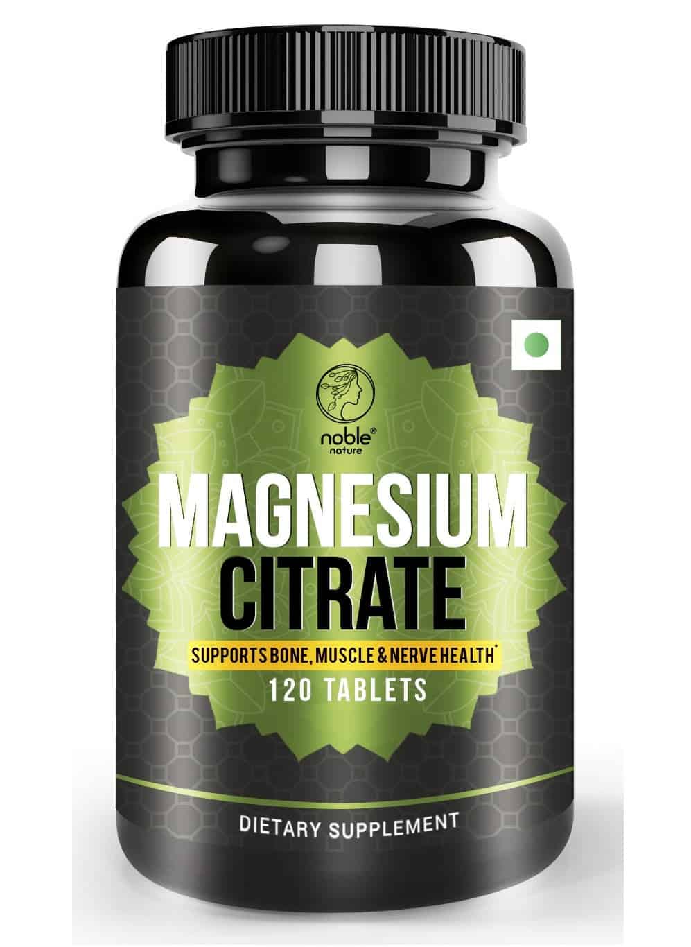 Noble Nature Magnesium Citrate - 120 Tablets - Supports Bone, Muscle and Nerve Health