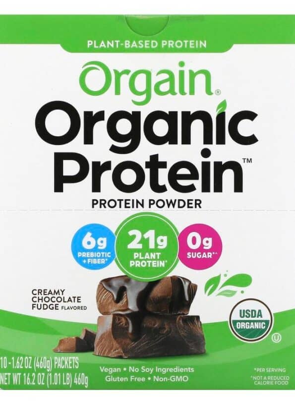 Organic Protein Powder Plant-Based Creamy Chocolate Fudge 1.62 oz (46 g)
