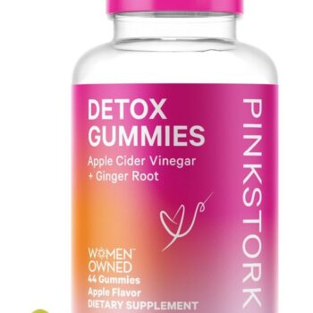 Pink Stork Detox Gummies, ACV Gummies with Ginger to Support Detox and Debloat, Metabolism, Gut Health and Digestion, Chewable Apple Cider Vinegar...