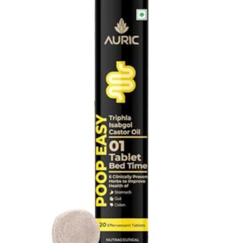 Poop Easy Effervescent Tablet 20 Tablets Promoted Healthy Gut, Relieve Constipation, Cleanses Colon An Ayurvedic Pure Natural Laxative