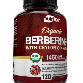 Premium Berberine HCL Organic Ceylon Cinnamon 120 Capsules 1450mg Plus