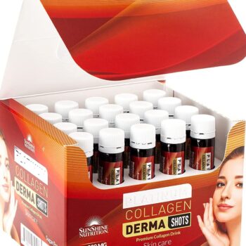 Sunshine Nutrition Platinum Collagen Derma Shot (20 Bottles X 25 Ml Each) | Premium Collagen Drink For Skin Care | Strawberry Flavor