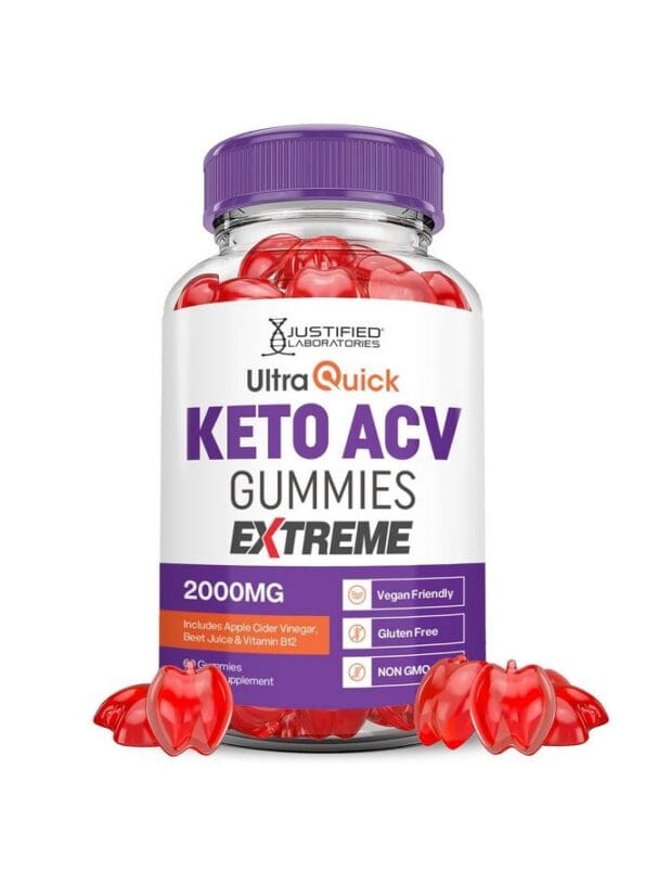 Ultra Quick Keto ACV Gummies Extreme 2000MG Ultraquick Keto Gummies Apple Cider Vinegar Formulated with Pomegranate Beet Juice Powder B12 Vegan Non...