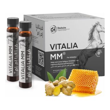 Vitalia MM Drinkable Vials for Athletics with Ginseng, Vitamin C, E, and Open Bee Pollen, 20 vials