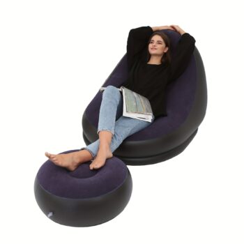 2pcs set of inflatable leisure sofa chairs and footstools, outdoor folding lounge chairs, plush leisure sofas, can be stored and inflatable in Uganda - Image 9