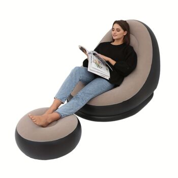 2pcs set of inflatable leisure sofa chairs and footstools, outdoor folding lounge chairs, plush leisure sofas, can be stored and inflatable in Uganda - Image 5
