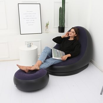 2pcs set of inflatable leisure sofa chairs and footstools, outdoor folding lounge chairs, plush leisure sofas, can be stored and inflatable in Uganda - Image 10