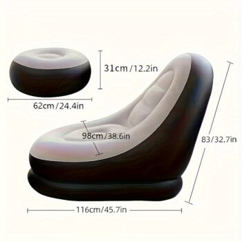 2pcs set of inflatable leisure sofa chairs and footstools, outdoor folding lounge chairs, plush leisure sofas, can be stored and inflatable in Uganda - Image 3