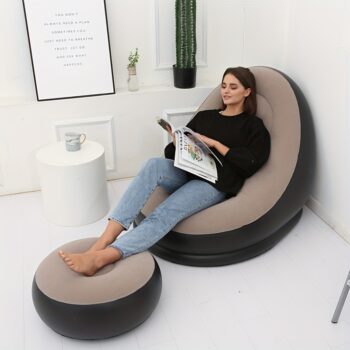 2pcs set of inflatable leisure sofa chairs and footstools, outdoor folding lounge chairs, plush leisure sofas, can be stored and inflatable in Uganda - Image 8
